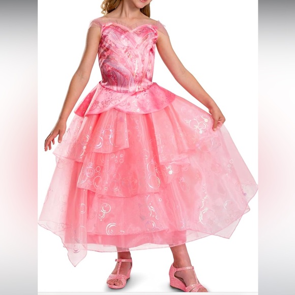 WICKED NEW Glinda the good witch deluxe official girls costume -pink - Picture 2 of 9